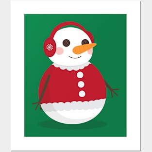 Cute Snowman Design Posters and Art